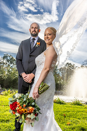 Romantic Salem Herb Farm wedding portrait