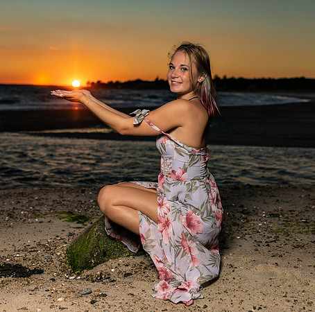 Senior photo shoot, sunset Harkness Beach 806